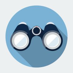 235x235 Vector Binoculars Icon Vector Art Illustration Vector