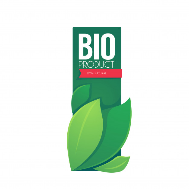626x626 Bio Product Vertical Label Template With Green Leaves