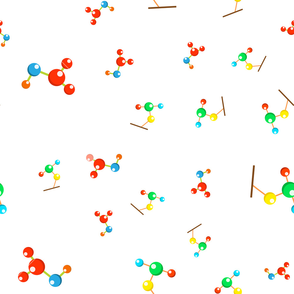1000x1000 Atom Science Seamless Pattern Vector Biology Icon Chemical Lab