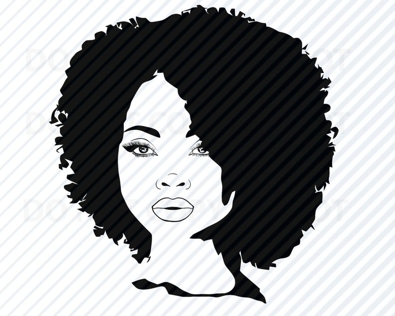 794x635 African American Woman Black Woman Afro Silhouette Clip Etsy