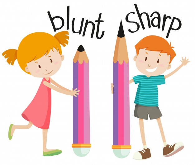 626x530 Opposite Adjectives With Blunt And Sharp Vector Free Download