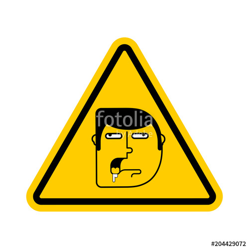 500x500 Attention Stupid Caution Blunt Road Yellow Warning Sign Look