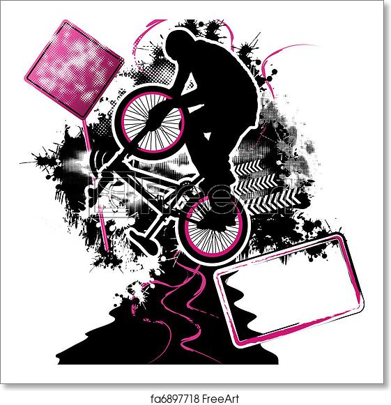 561x581 Free Art Print Of Bmx Cyclist Template Vector Freeart