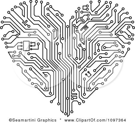 Clipart Black And White Circuit Board Heart 450x411 Clipart Black And White Circuit Board Heart