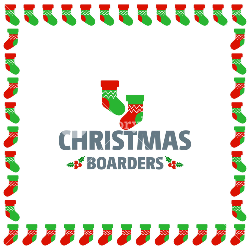 1000x1000 Christmas Border Of Socks Vector Royalty Free Stock Image