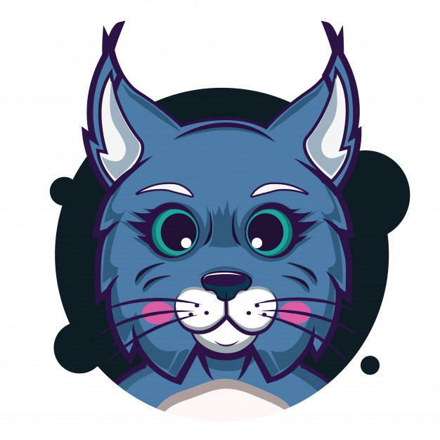626x626 Big Head Bobcat Avatar Vector Premium Download