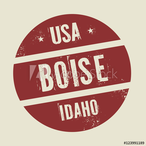 500x500 Grunge Vintage Round Stamp With Text Boise, Idaho