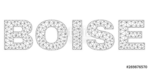 500x238 Mesh Vector Boise Text Abstract Lines And Dots Are Organized Into