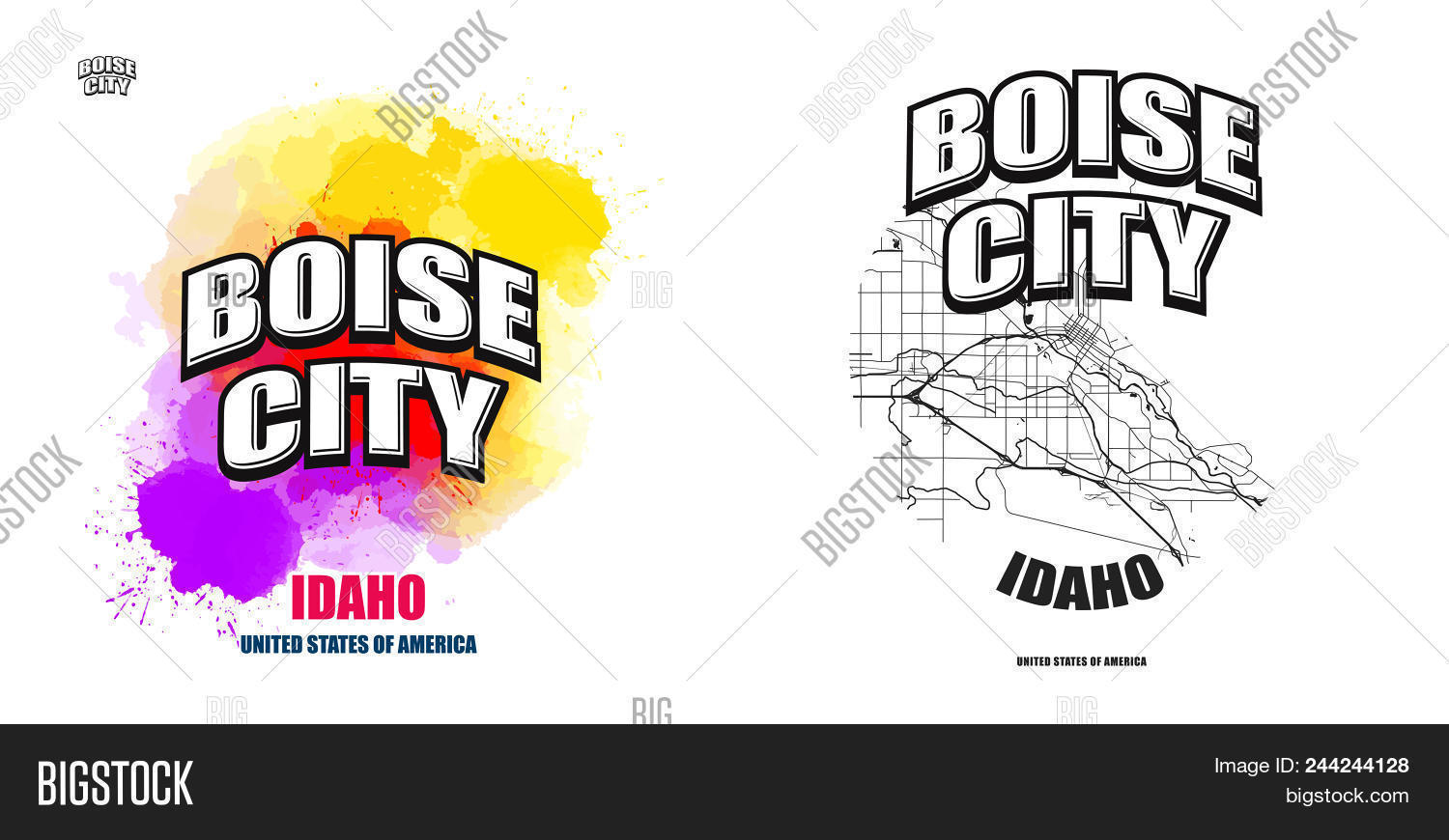 1500x870 Boise City, Idaho, Logo Design Two In One Vector Arts Big