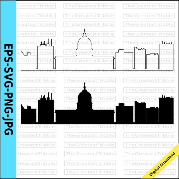 570x569 Boise City Skyline Silhouette Boise City Skyline Outline Etsy
