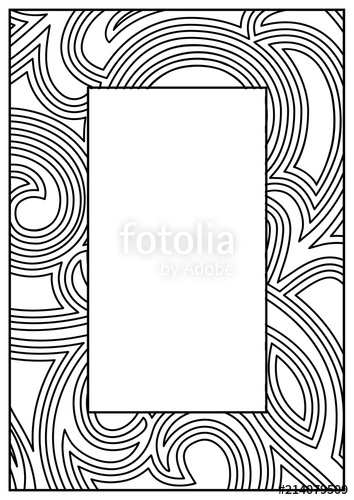 354x500 Frame Border Design Template Black And White Decorative Vector