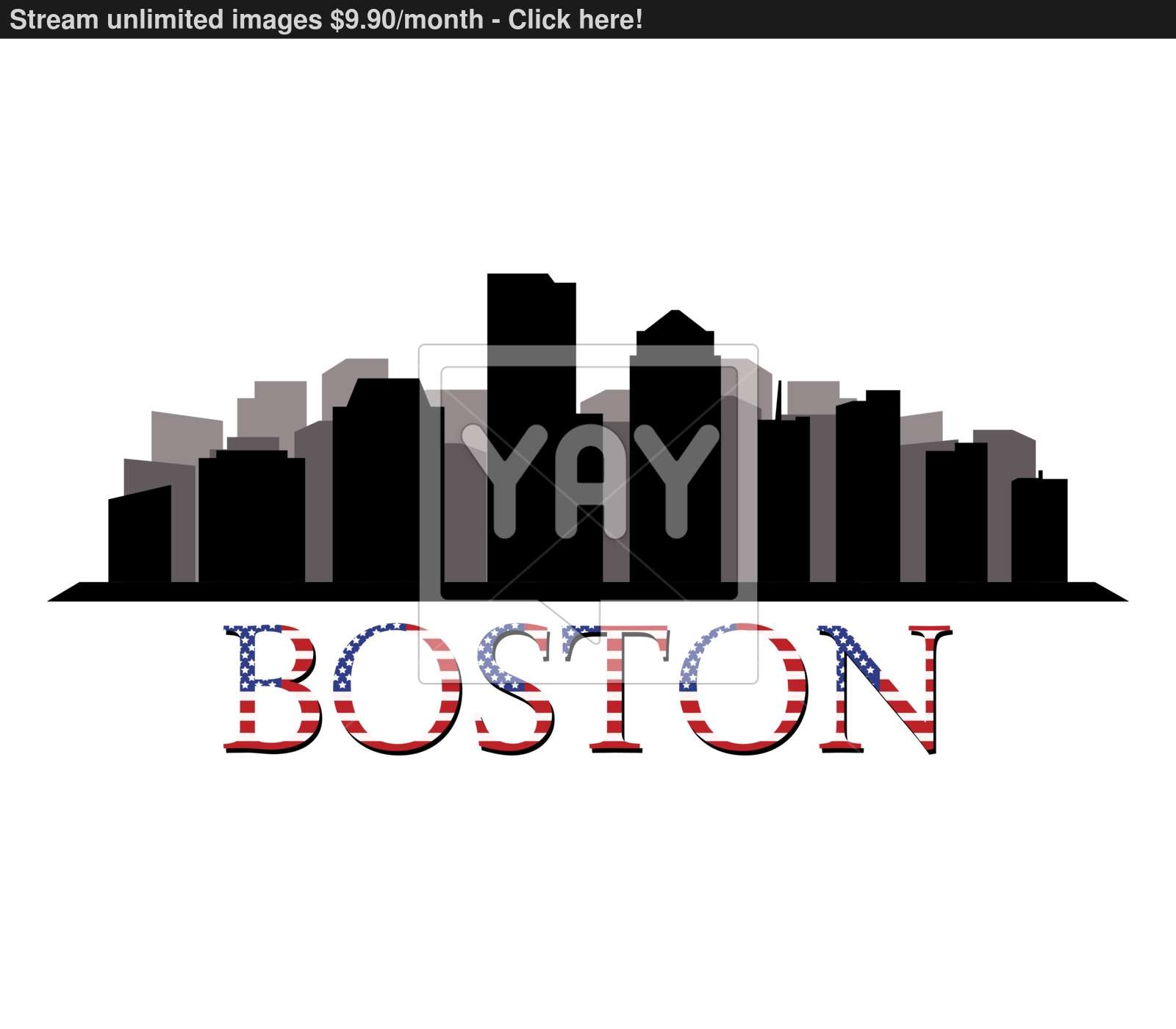 1600x1400 Boston Skyline Vector
