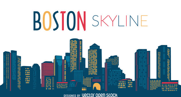 632x341 Boston City Skyline Free Vector Download Cannypic