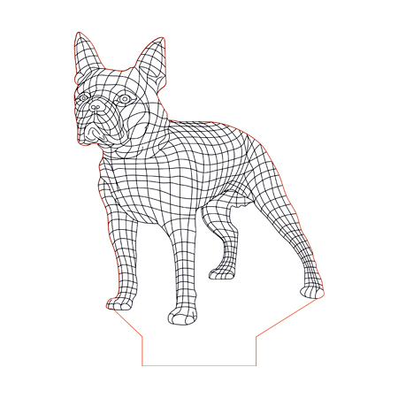 Boston Terrier Illusion Lamp Plan Vector For Cnc 450x450 Boston Terrier Illusion Lamp Plan Vector For Cnc