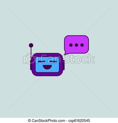 Chat Bot With Comment Bubble, Color Vector Robot Head 450x470 Chat Bot With Comment Bubble, Color Vector Robot Head