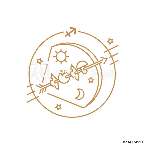 500x500 Vector Bow And Arrow Or Sagittarius Zodiac Sign, Logo, Tattoo