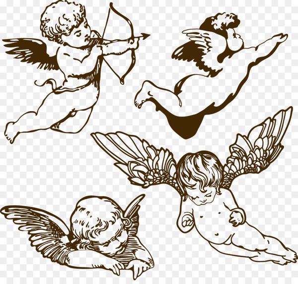 600x573 Angel Drawing Royalty Free Illustration