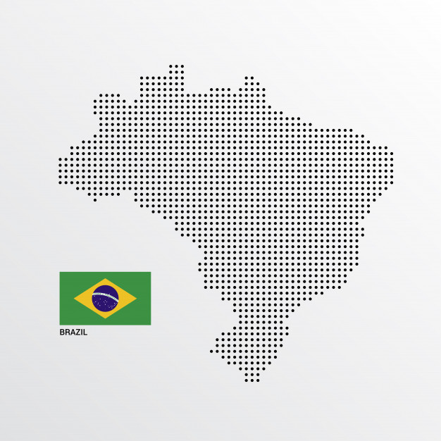 626x626 Brazil Map Design With Flag And Light Background Vector Vector