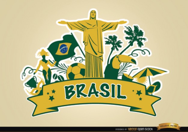 626x441 Brazil Touristic Attractions Vector Vector Free Download