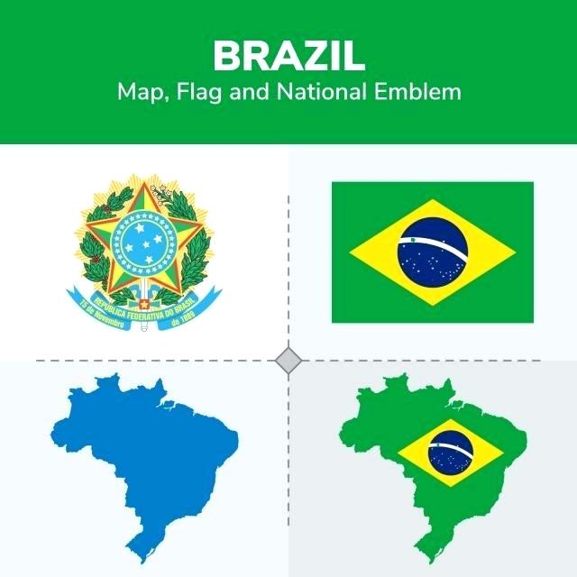 640x640 Brazil Flag And Map