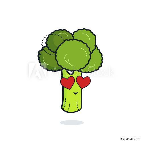 500x500 Vintage Vegetable Poster Design With Vector Broccoli Character