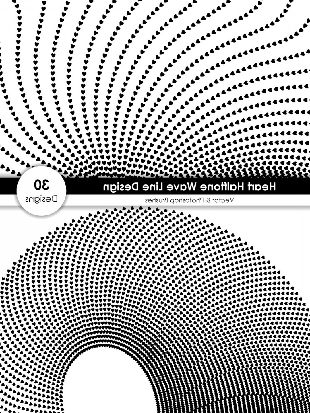 1080x1440 Heart Halftone Wave Line Design Vector And Photoshop Brush Pack