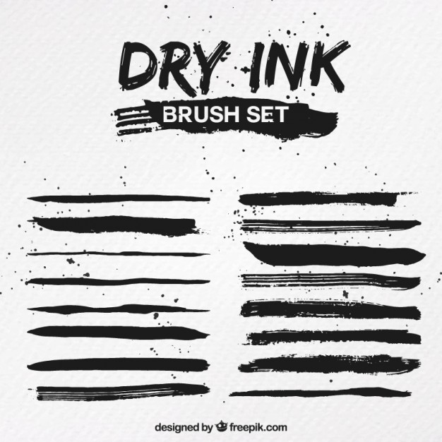 626x626 Dry Ink Brush Set Vector Free Download