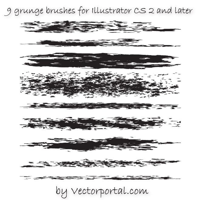 660x660 Grunge Brushes Pack For Illustrator