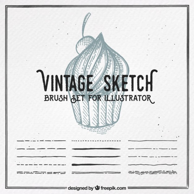 626x626 Vintage Sketch, Brush Set For Illustrator Vector Free Download
