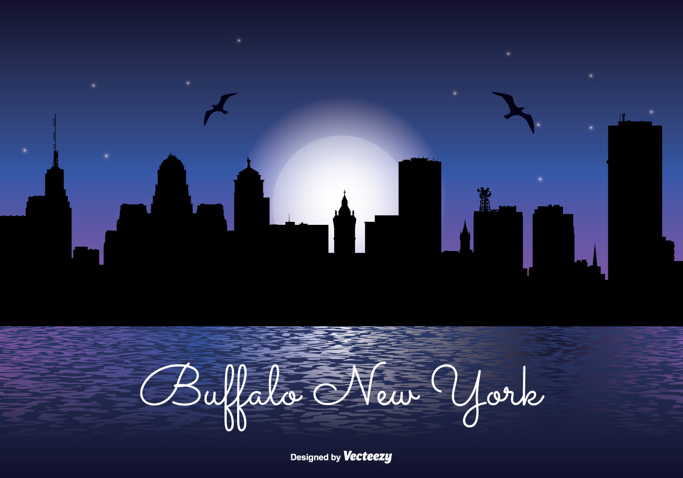 1400x980 Buffalo Skyline Free Vector Art