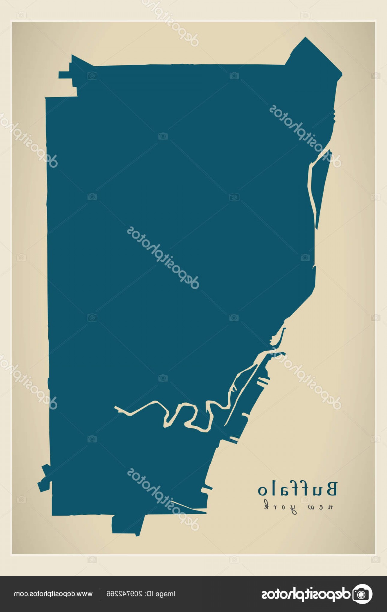 1290x2040 Stock Illustration Modern City Map Buffalo New Newwaysys