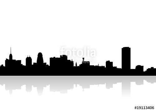 500x357 Buffalo City Skyline Vector Stock Image And Royalty Free Vector