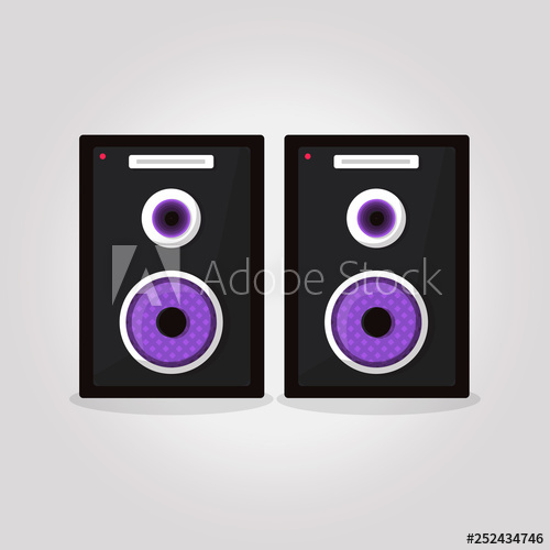 500x500 Stereo Buffer Speaker Isolated On White Background Audio Music