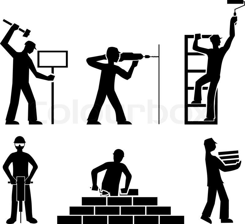 800x732 Set Builders Outline Vector Stock Vector Colourbox