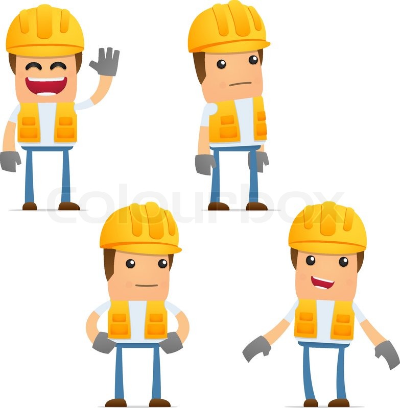 783x800 Set Of Funny Cartoon Builder Stock Vector Colourbox