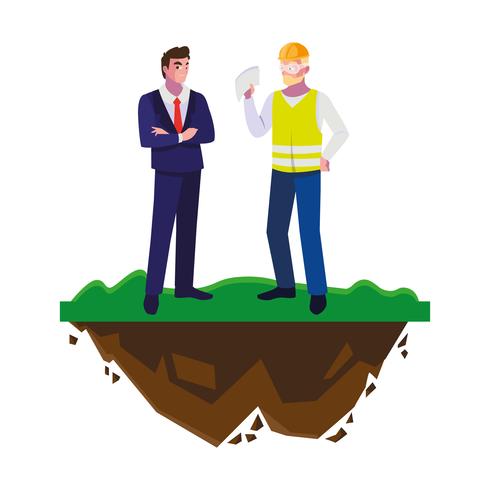 490x490 Builder Constructor With Engineer On The Lawn