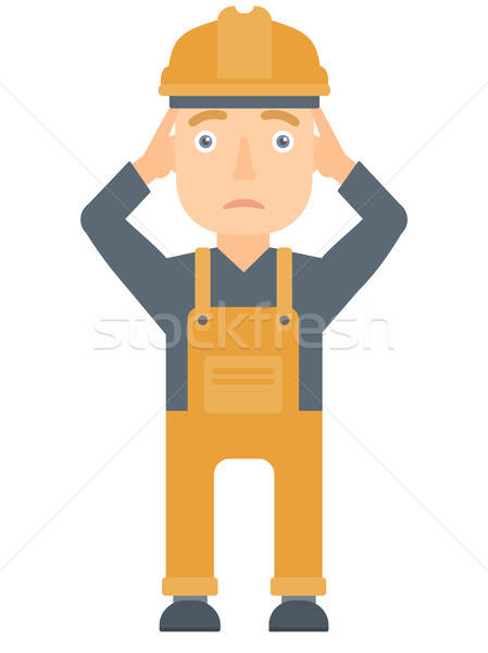 449x600 Builder Grabs His Head Vector Illustration Vector Illustration