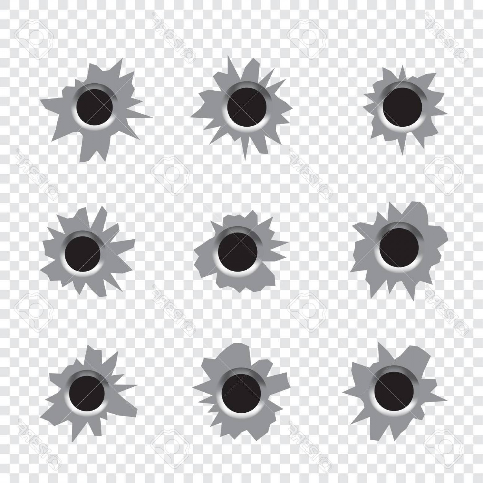 1560x1560 Photostock Vector Bullet Holes Set Isolated On White Transparent