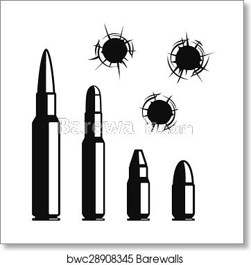 362x382 Vector Bullet Holes, Art Print Barewalls Posters Prints