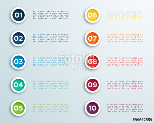 500x400 Number Bullet Points Vector Stock Image And Royalty Free Vector