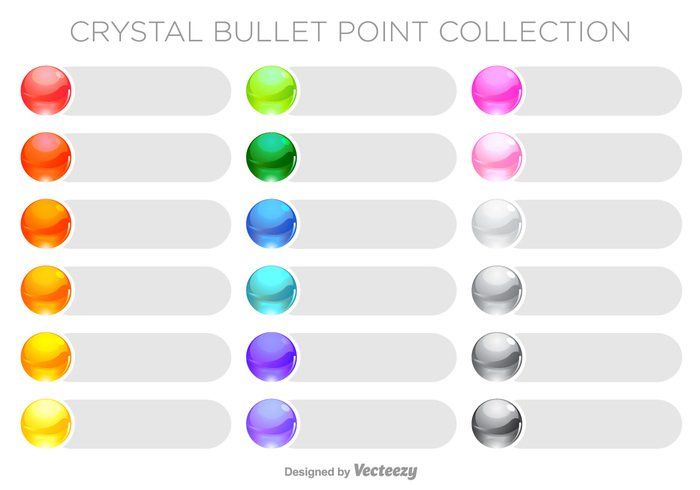 700x490 Vector Colorful Bullet Points Set