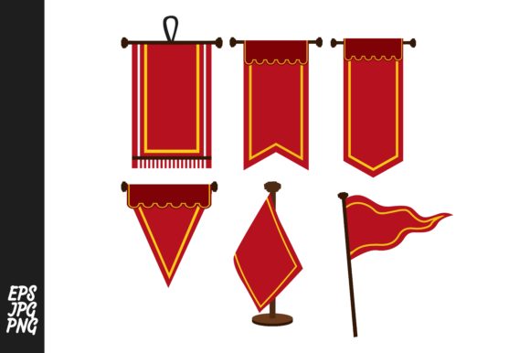 580x386 Red Flag Vector Bundle Graphic
