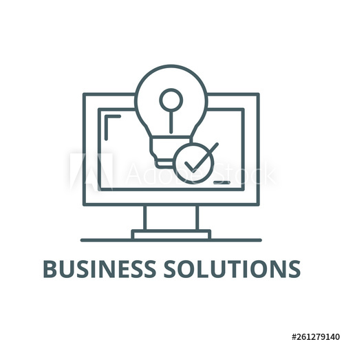 Business Solutions Line Icon, Vector Business Solutions Outline 500x500 Business Solutions Line Icon, Vector Business Solutions Outline