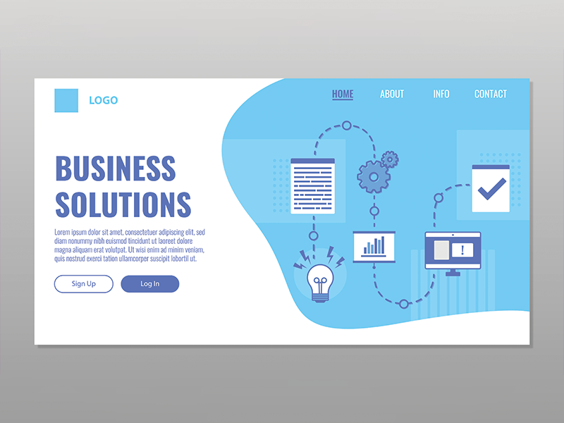 Business Solutions Website Header Design 800x600 Business Solutions Website Header Design