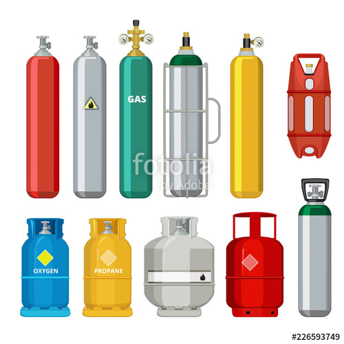 500x500 Gas Cylinders Icons Petroleum Safety Fuel Metal Tank Of Helium