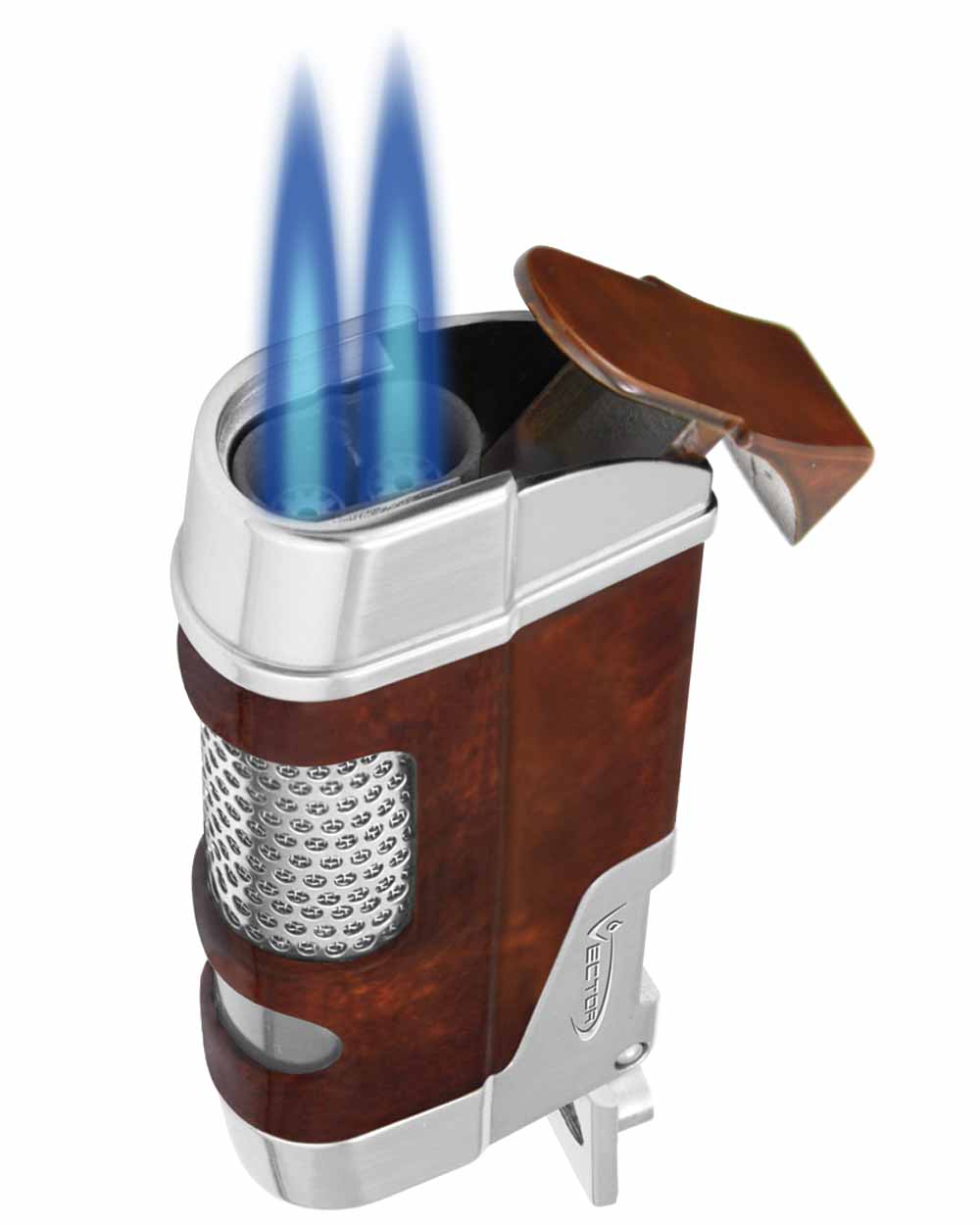 1000x1250 Vector Delta Dual Flame Butane Cigar Lighter Mahogany Marble