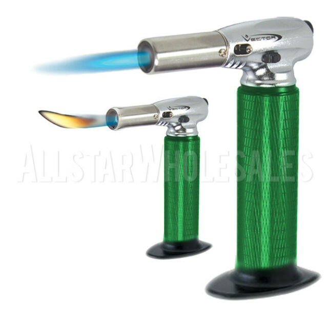 640x640 Green Vector Kgm Nitro Dual Jet Torch Flame Butane Lighter W