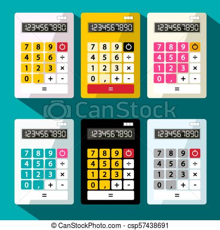 450x470 Calculators Set Flat Design Vector Calculator