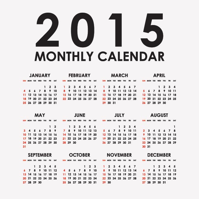 Vector Calendar 2015