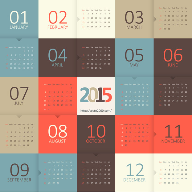 623x624 Calendar Vector Template